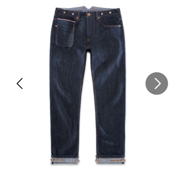 &Sons THE NEW FRONTIER 14OZ SELVEDGE ANTI-BAC RAW DENIM JEANS size 34 - Picture 2 of 16